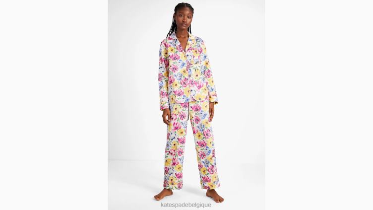 ensemble pyjama long Kate Spade femmes vêtements D8288826 tulipes peintes