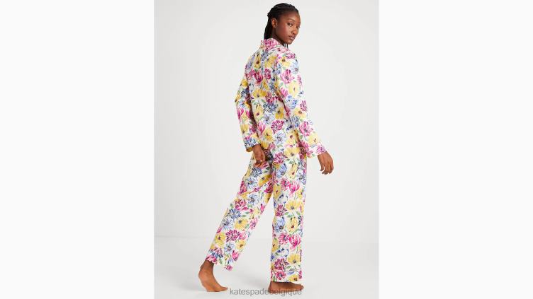 ensemble pyjama long Kate Spade femmes vêtements D8288826 tulipes peintes
