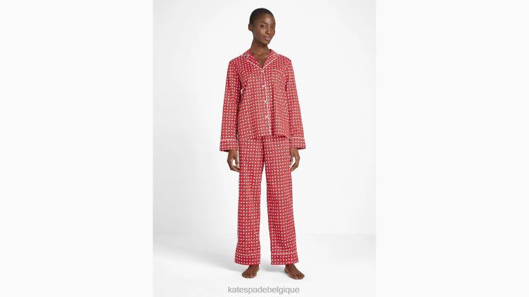 ensemble pyjama long Kate Spade femmes vêtements D8288902 impression géo coeur