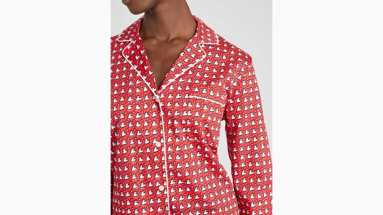 ensemble pyjama long Kate Spade femmes vêtements D8288902 impression géo coeur