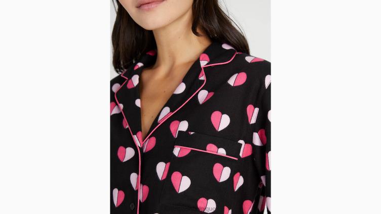 ensemble pyjama long en flanelle Kate Spade femmes vêtements D8288893 imprimé coeur géo