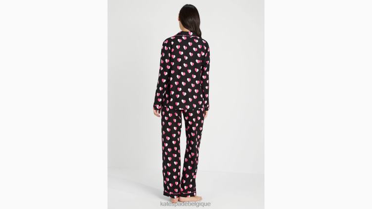 ensemble pyjama long en flanelle Kate Spade femmes vêtements D8288893 imprimé coeur géo