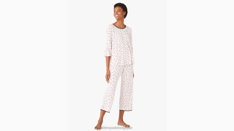 ensemble pyjama long à pois roses Kate Spade femmes vêtements D8288834 point rose
