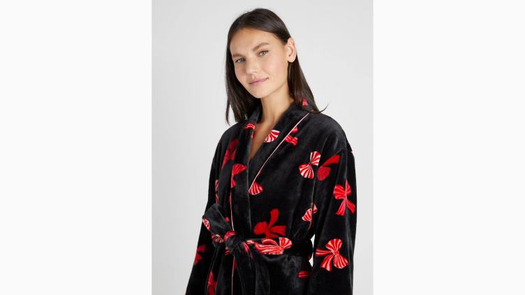 peignoir en chenille Kate Spade femmes vêtements D8288907 impression de ruban