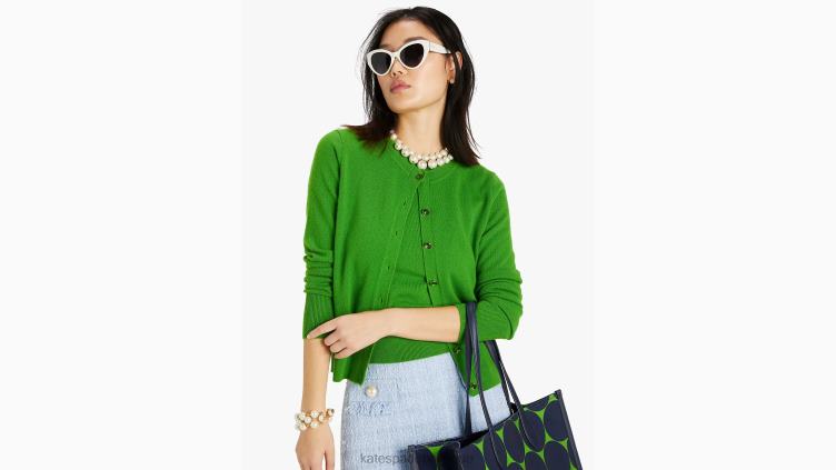 cardigan à col rond en cachemire Kate Spade femmes vêtements D8288771 ks vert