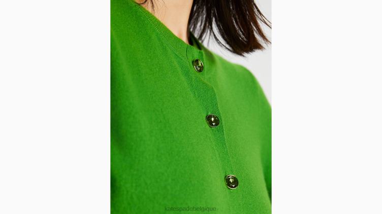 cardigan à col rond en cachemire Kate Spade femmes vêtements D8288771 ks vert