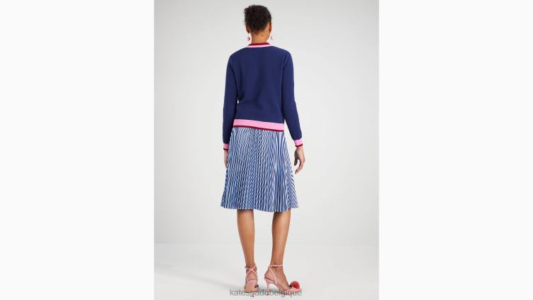 cardigan à col rond en cachemire Kate Spade femmes vêtements D8288913 marine française