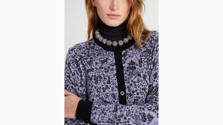 cardigan en toile année du lapin Kate Spade femmes vêtements D8288955 crème de lavande