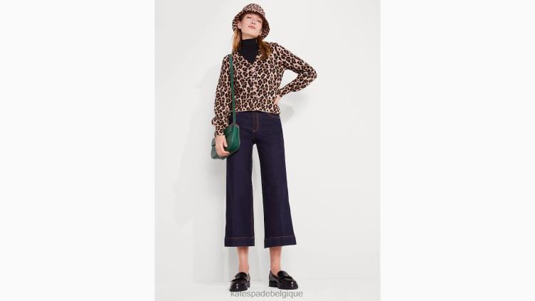 cardigan léopard Kate Spade femmes vêtements D8288942 noix de cajou grillées