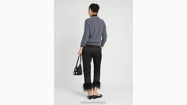 cardigan orné de perles et de strass Kate Spade femmes vêtements D8288944 gris mélangé