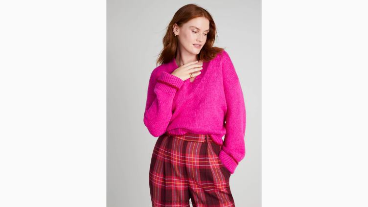 pull à col V Kate Spade femmes vêtements D8288882 chèvrefeuille brillant