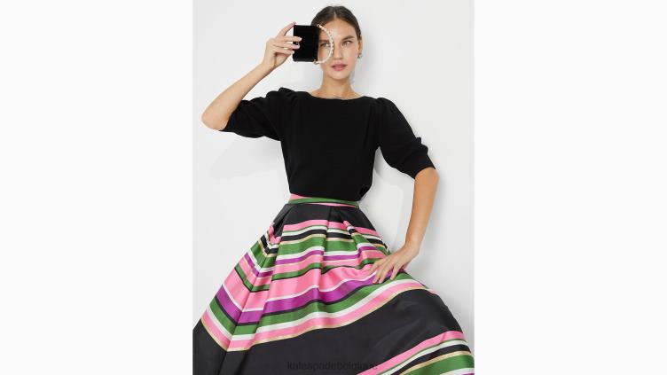 pull à col bateau bordé de strass Kate Spade femmes vêtements D8288859 noir
