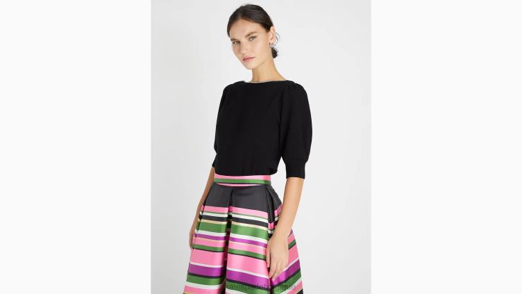 pull à col bateau bordé de strass Kate Spade femmes vêtements D8288859 noir