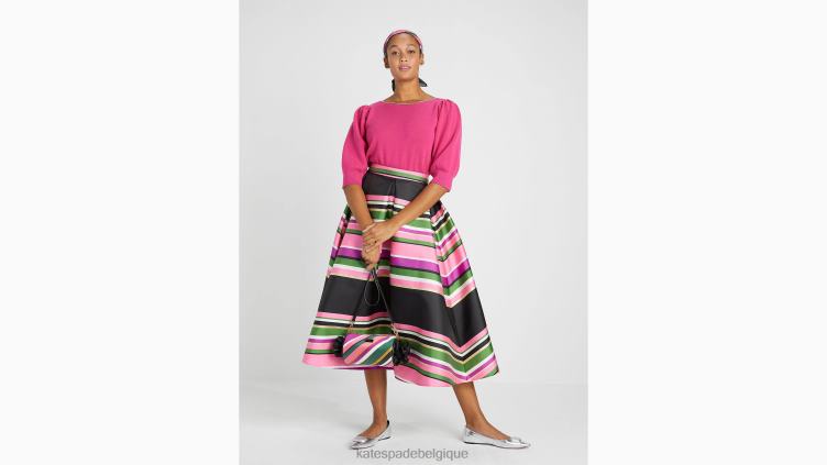 pull à col bateau bordé de strass Kate Spade femmes vêtements D8288860 prune rose