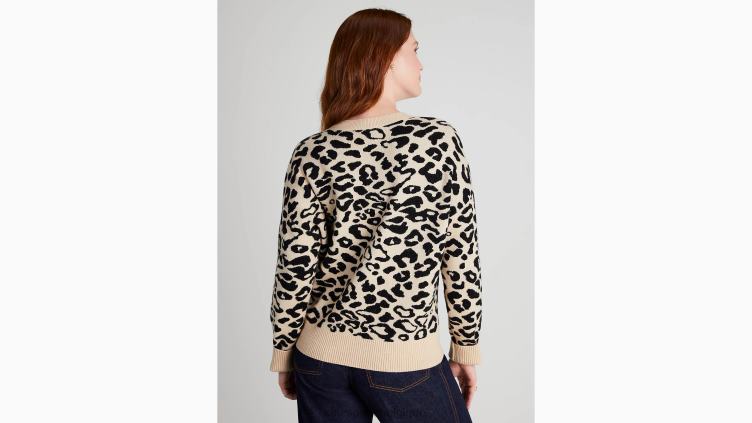 pull à nœud léopard Kate Spade femmes vêtements D8288939 noix de cajou grillées