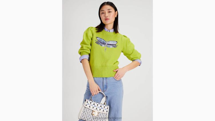 pull orné de libellules Kate Spade femmes vêtements D8288735 le zeste de lime