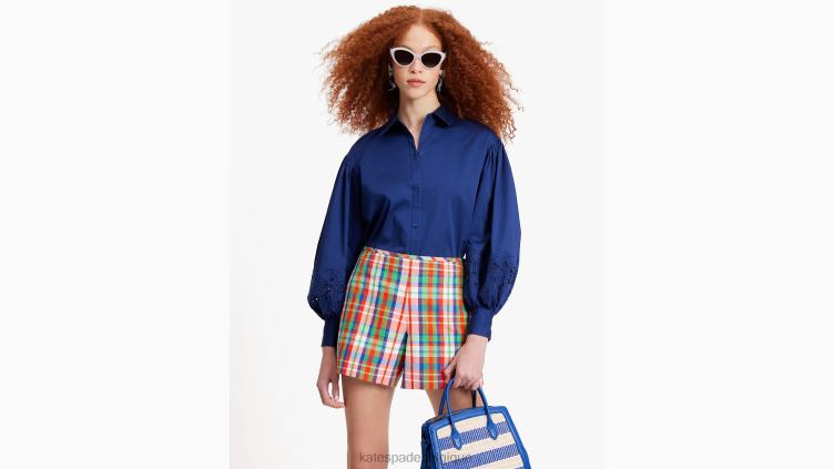 chemise andie en popeline brodée Kate Spade femmes vêtements D8288729 marine française