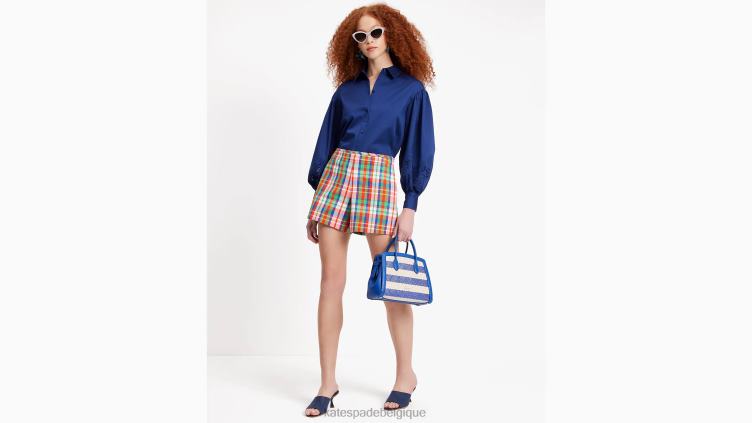 chemise andie en popeline brodée Kate Spade femmes vêtements D8288729 marine française