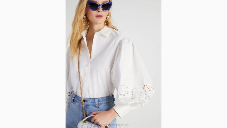 chemise à broderies en popeline Kate Spade femmes vêtements D8288747 blanc frais