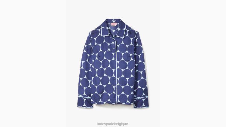 chemise en sergé de soie à pois joy Kate Spade femmes vêtements D8288924 bleu citrine