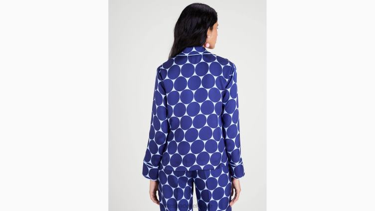 chemise en sergé de soie à pois joy Kate Spade femmes vêtements D8288924 bleu citrine