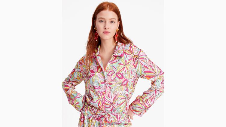 chemise fleurie anémone après les heures d'ouverture Kate Spade femmes vêtements D8288688 confiture de roses multi