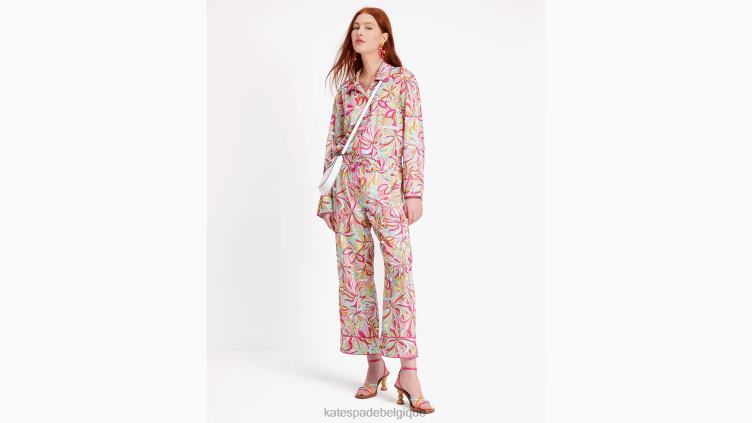 chemise fleurie anémone après les heures d'ouverture Kate Spade femmes vêtements D8288688 confiture de roses multi