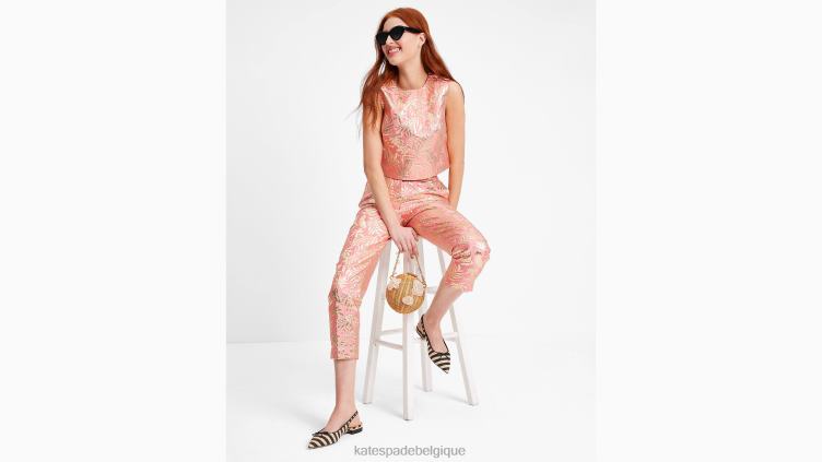 coquille de brocart de feuillage tropical Kate Spade femmes vêtements D8288730 étoile de mer/or
