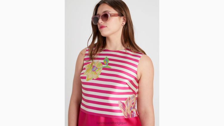 coquille à rayures tulipes Kate Spade femmes vêtements D8288734 prune rose