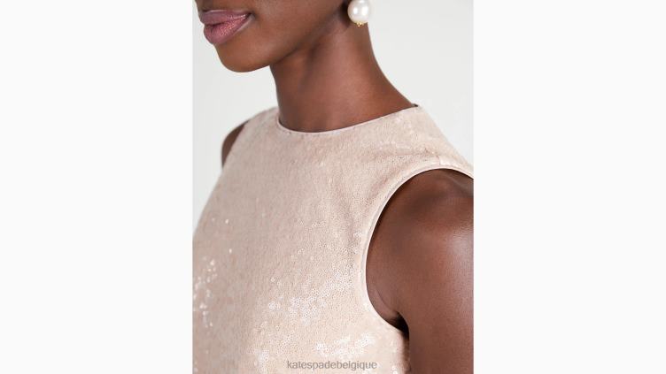 haut à sequins Kate Spade femmes vêtements D8288921 beige rosé
