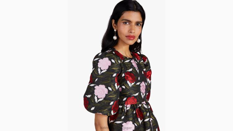 dessus de brocart de roseraie Kate Spade femmes vêtements D8288958 noir multicolore