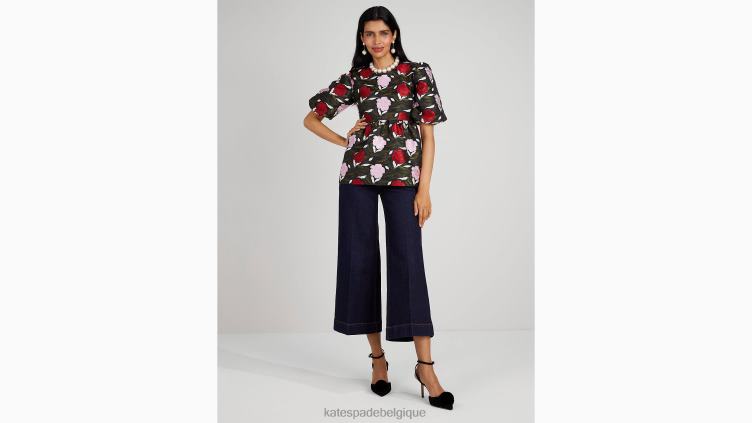 dessus de brocart de roseraie Kate Spade femmes vêtements D8288958 noir multicolore