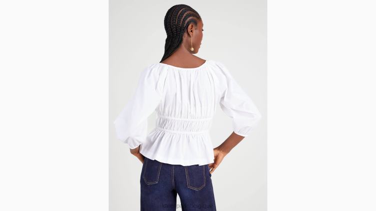 haut Riviera en popeline Kate Spade femmes vêtements D8288871 blanc frais