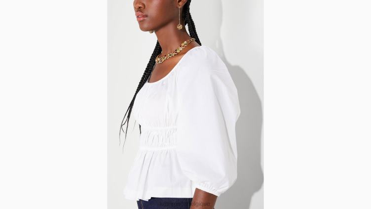 haut Riviera en popeline Kate Spade femmes vêtements D8288871 blanc frais