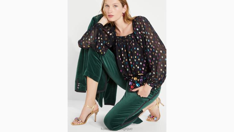 haut belle à pois métallisés pour les fêtes Kate Spade femmes vêtements D8288920 multi