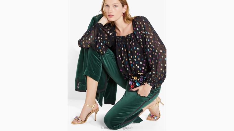haut belle à pois métallisés pour les fêtes Kate Spade femmes vêtements D8288920 multi