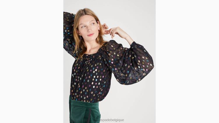 haut belle à pois métallisés pour les fêtes Kate Spade femmes vêtements D8288920 multi