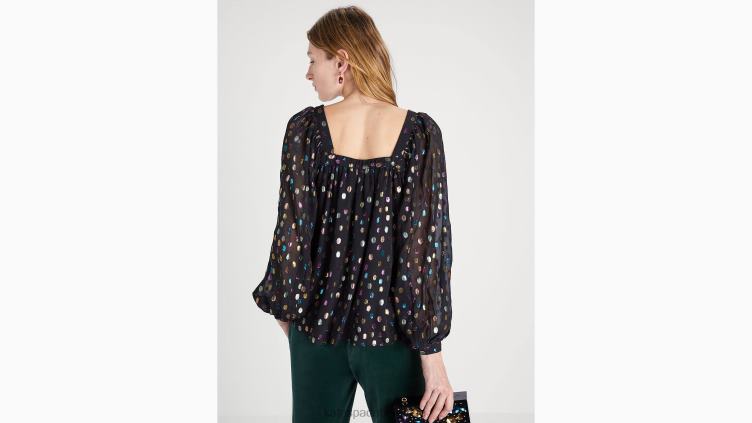 haut belle à pois métallisés pour les fêtes Kate Spade femmes vêtements D8288920 multi