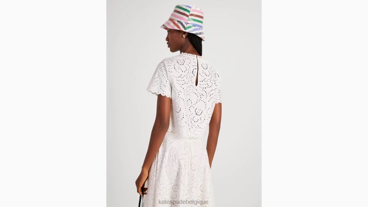 haut à broderies florales Kate Spade femmes vêtements D8288750 crème française