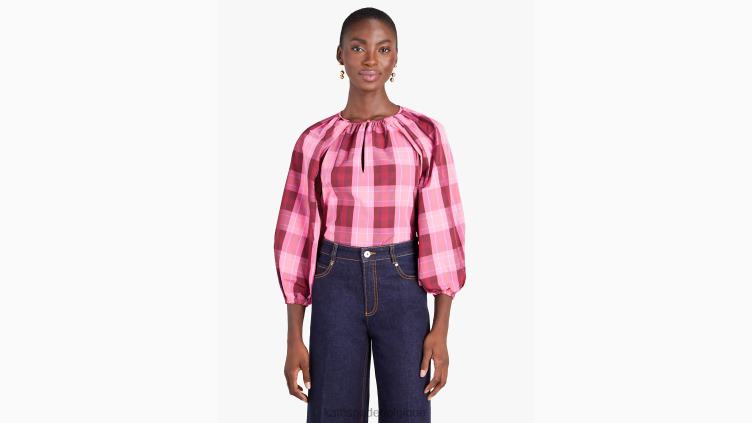 haut à carreaux effet serre Kate Spade femmes vêtements D8288952 chèvrefeuille brillant