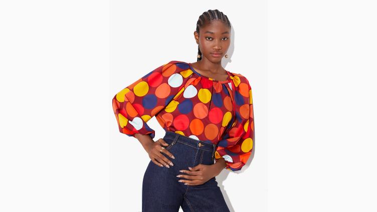 haut en popeline à pois Kate Spade femmes vêtements D8288895 multi