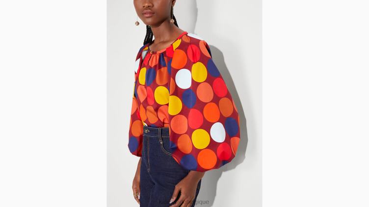 haut en popeline à pois Kate Spade femmes vêtements D8288895 multi