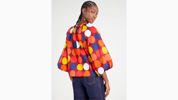 haut en popeline à pois Kate Spade femmes vêtements D8288895 multi