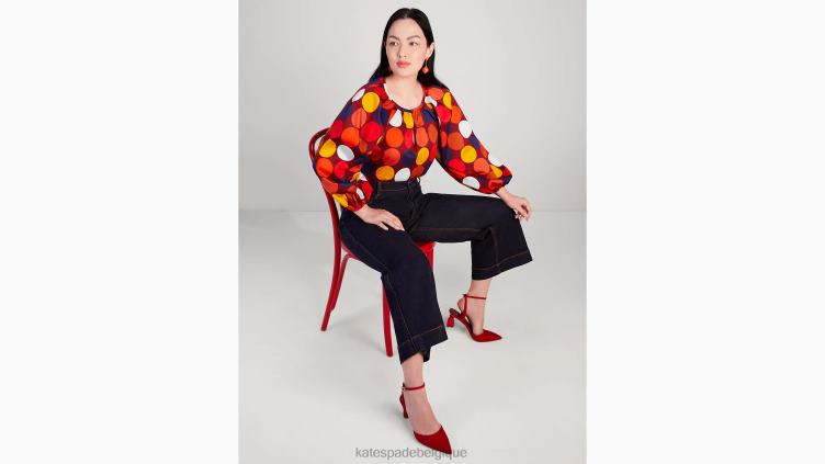 haut en popeline à pois Kate Spade femmes vêtements D8288895 multi