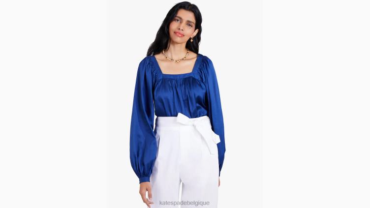haut à encolure carrée en voile Kate Spade femmes vêtements D8288943 marine française
