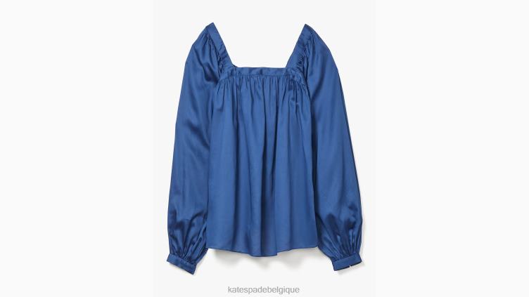 haut à encolure carrée en voile Kate Spade femmes vêtements D8288943 marine française