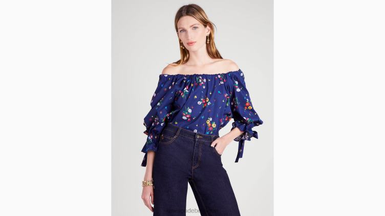 haut à fleurs Kate Spade femmes vêtements D8288928 marine française