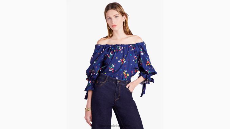 haut à fleurs Kate Spade femmes vêtements D8288928 marine française