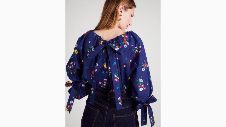 haut à fleurs Kate Spade femmes vêtements D8288928 marine française