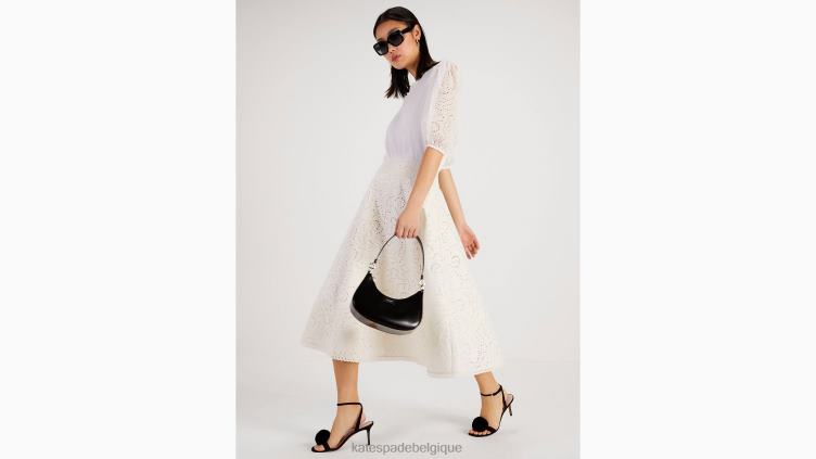 t-shirt à broderies florales Kate Spade femmes vêtements D8288753 blanc frais